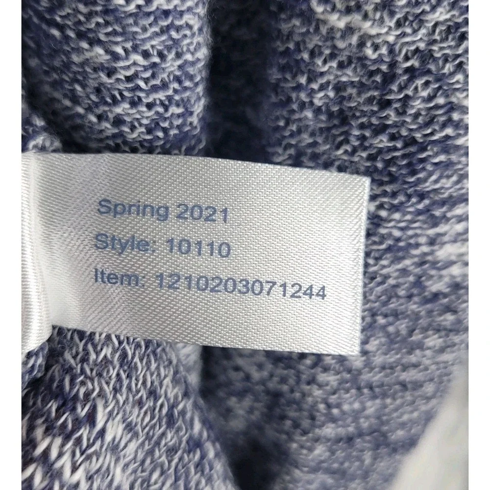 Marine Layer Womens Blue Marled Cotton Open Front Cardigan Sweater Pockets Small